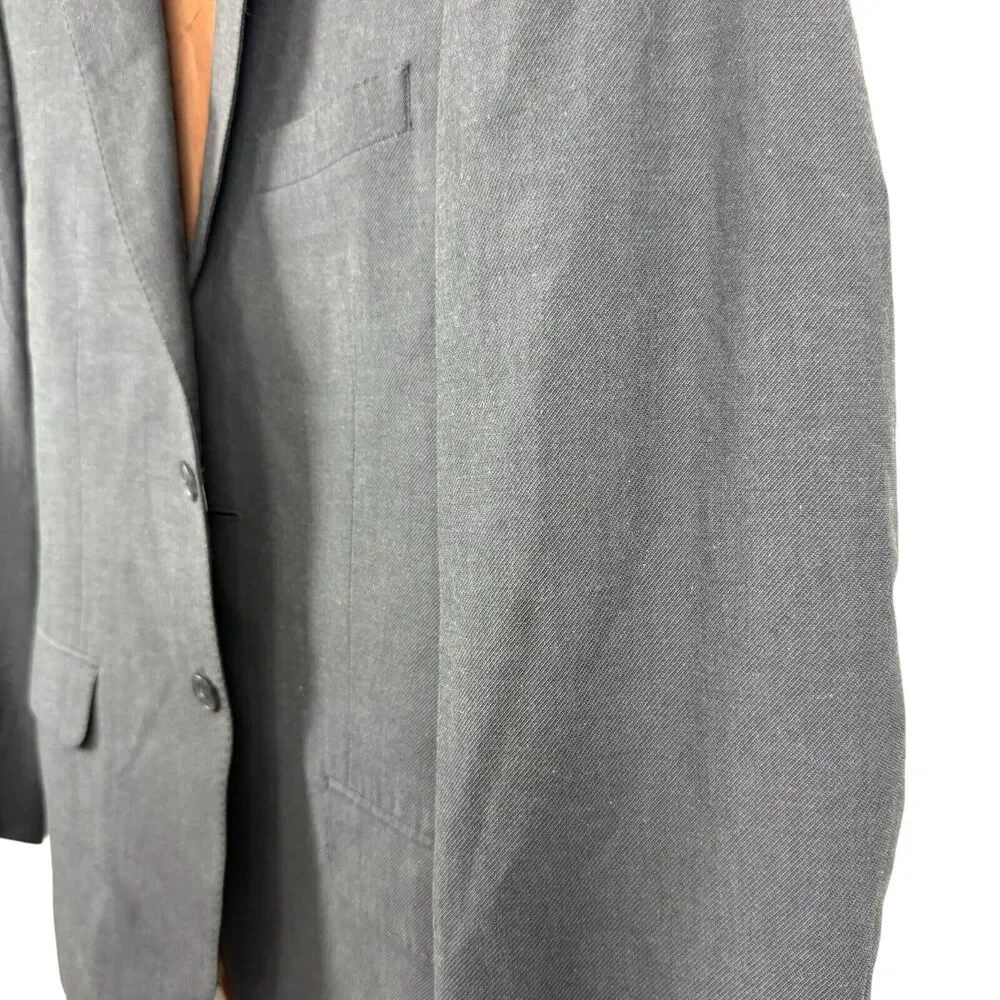 Joseph Jos A Bank Mens Slim Fit Gray Twill Cotton & Wool Suit Jacket Blazer 38 R